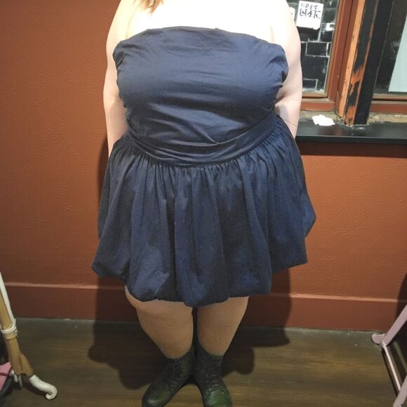 The Drop Dresses & Skirts - The Drop Rhett Strapless Mini Dress Maritime Navy Size 3X Bubble Hem